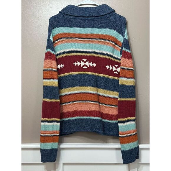 Pendleton Multi Stripe Shawl Button Up Cardigan Women's Large - Picture 12 of 13